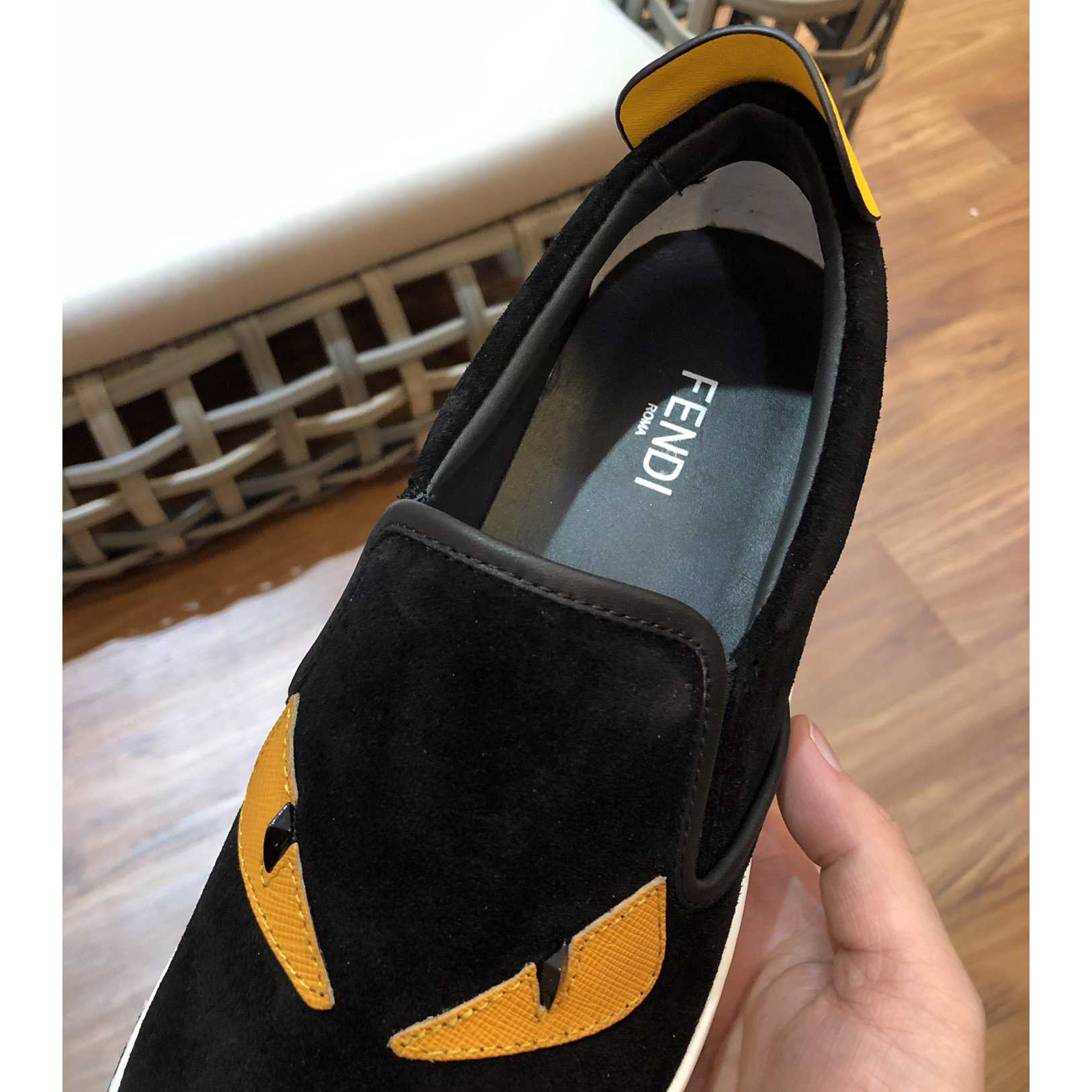 Fendi Men's Black Loafer Monster Eyes - DopestKickz