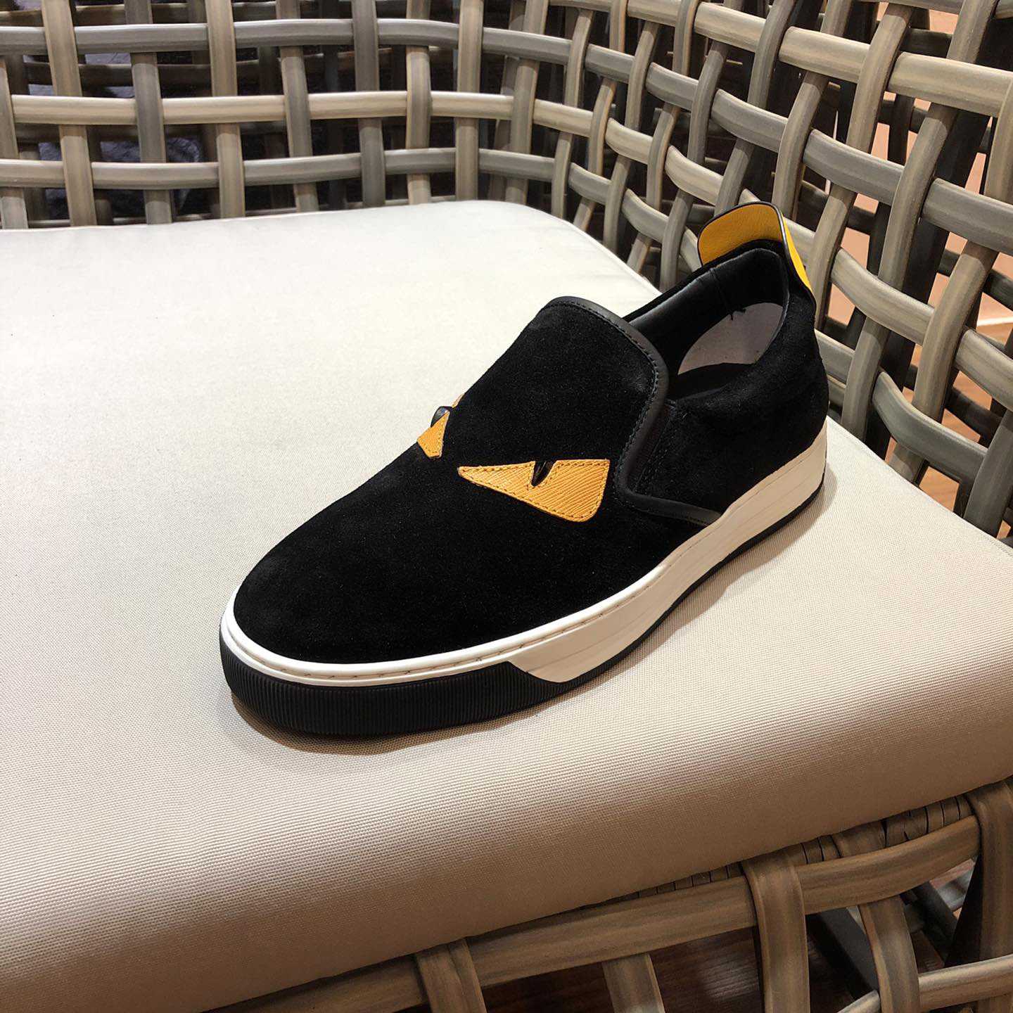 Fendi Men's Black Loafer Monster Eyes - DopestKickz