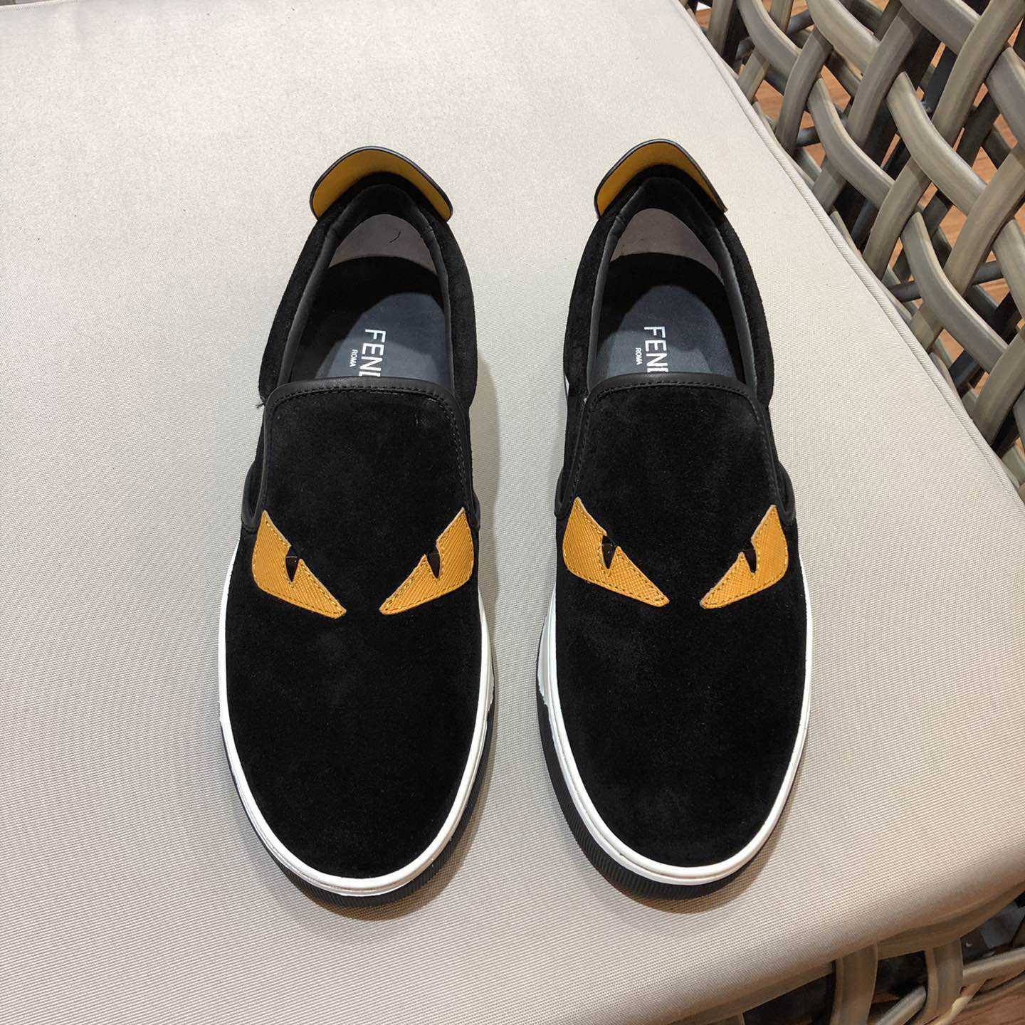 Fendi Men's Black Loafer Monster Eyes - DopestKickz