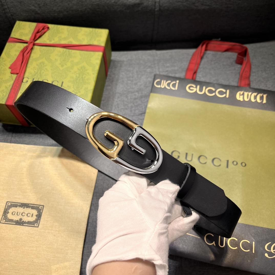 Gucci Belt With Two-toned Metal Buckle - DopestKickz
