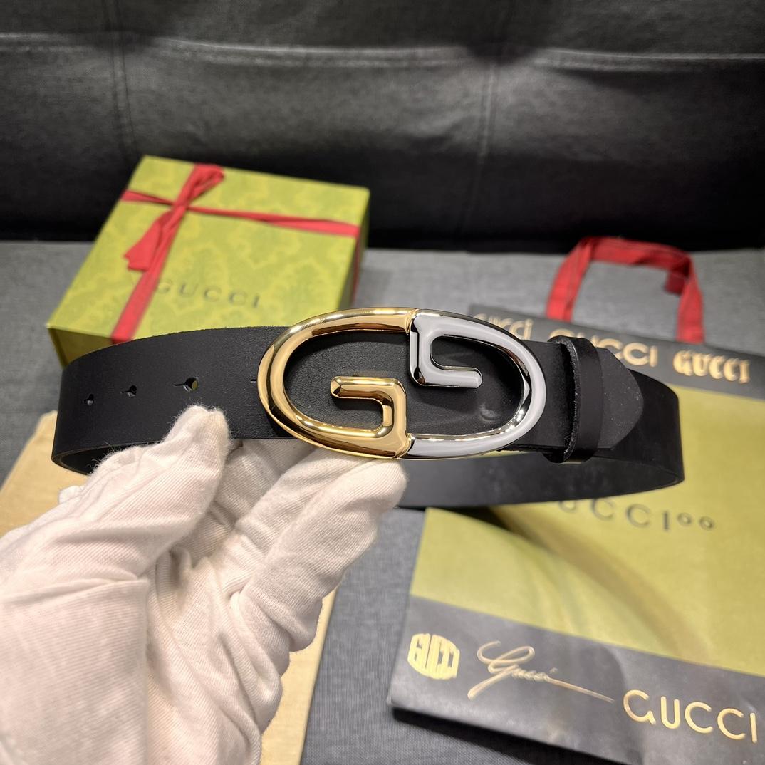 Gucci Belt With Two-toned Metal Buckle - DopestKickz