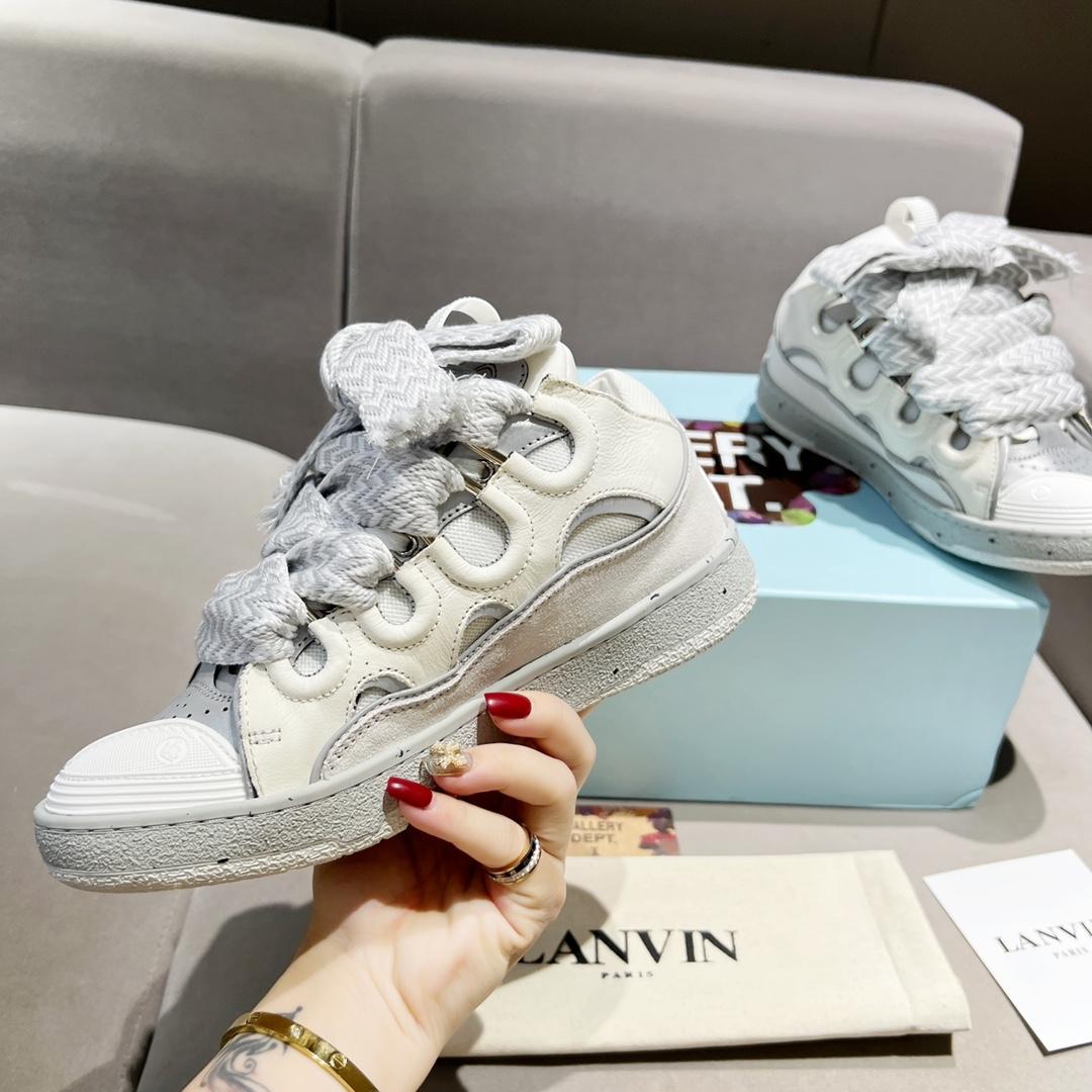 Lanvin Curb Leather Sneakers - DopestKickz