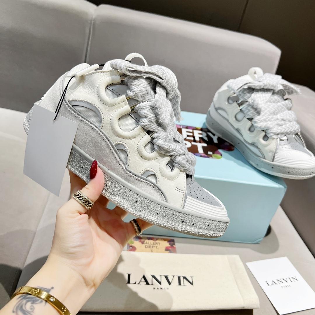 Lanvin Curb Leather Sneakers - DopestKickz
