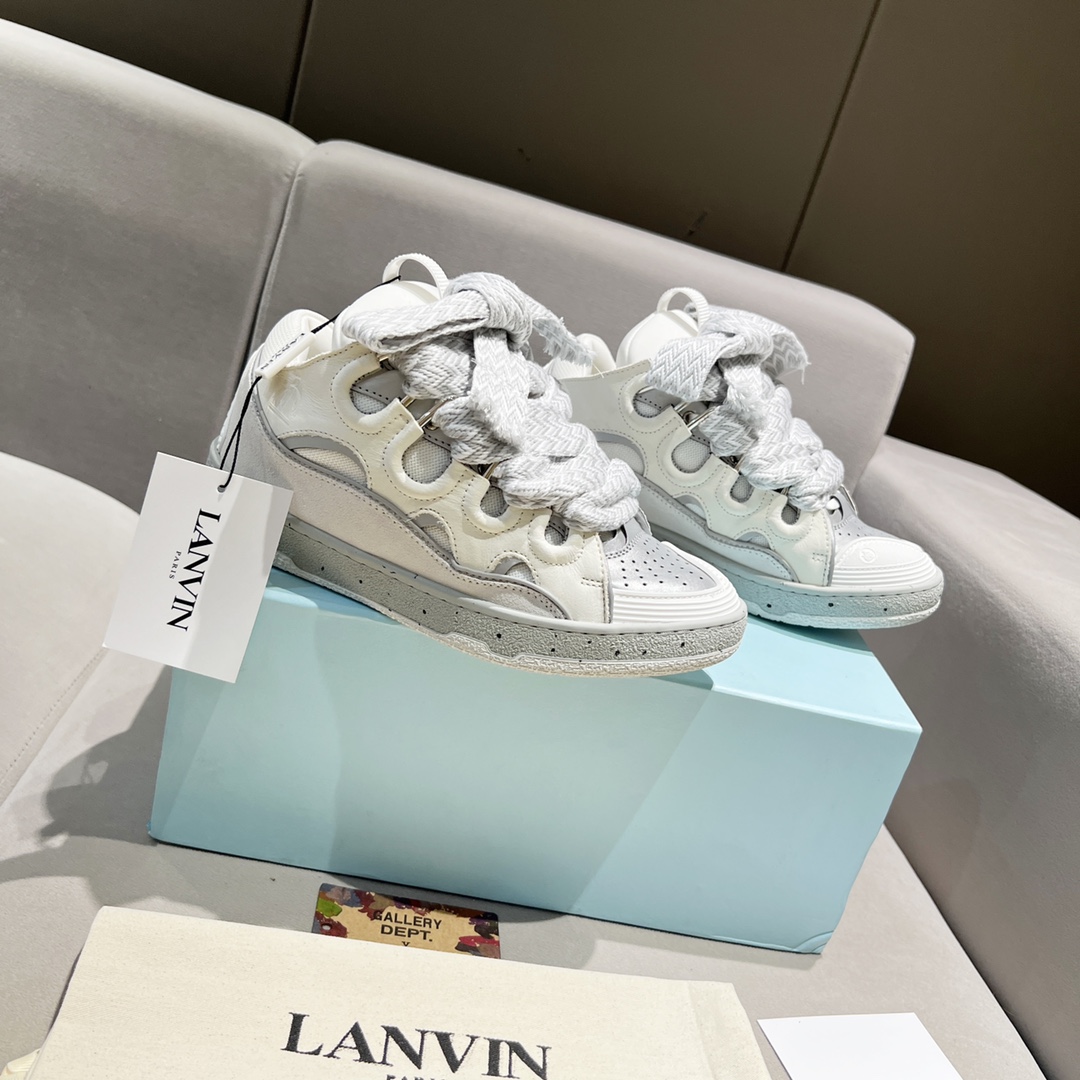 Lanvin Curb Leather Sneakers - DopestKickz