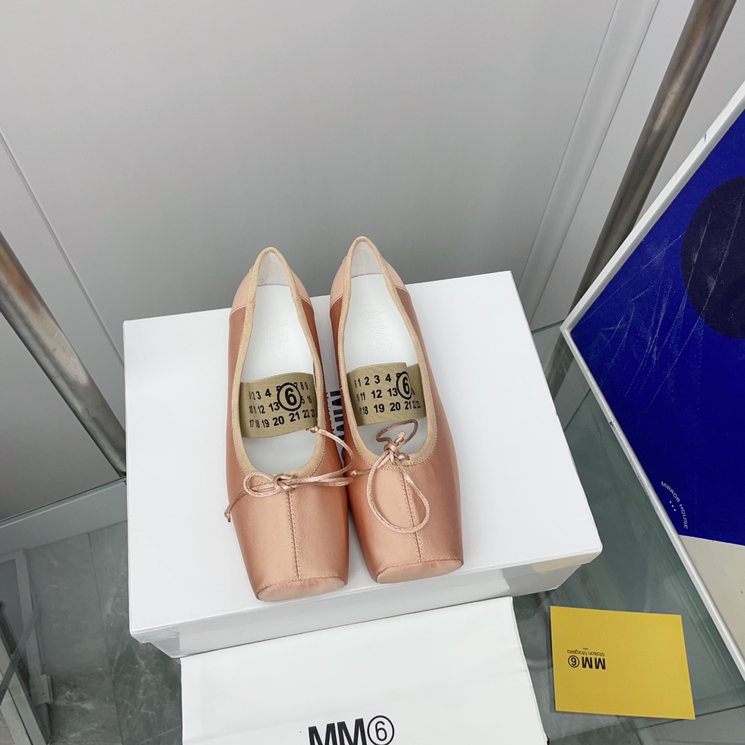 Maison Margiela MM6 Logo-strap Ballerina Shoes - DopestKickz