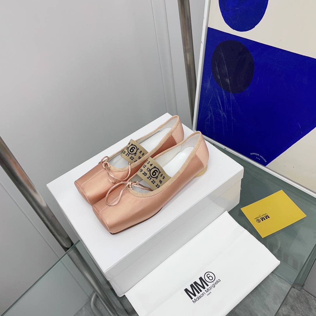 Maison Margiela MM6 Logo-strap Ballerina Shoes - DopestKickz