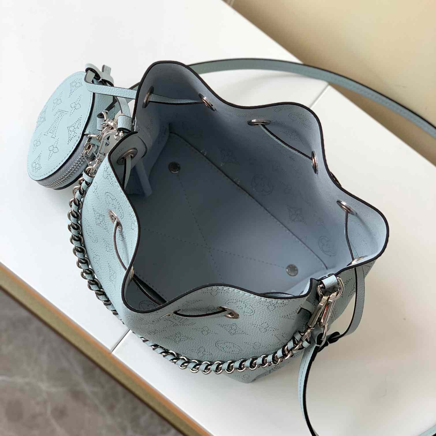 Louis Vuitton Bella Blue Denim Mahina  (19 x 22 x 14cm)    M22198 - DopestKickz