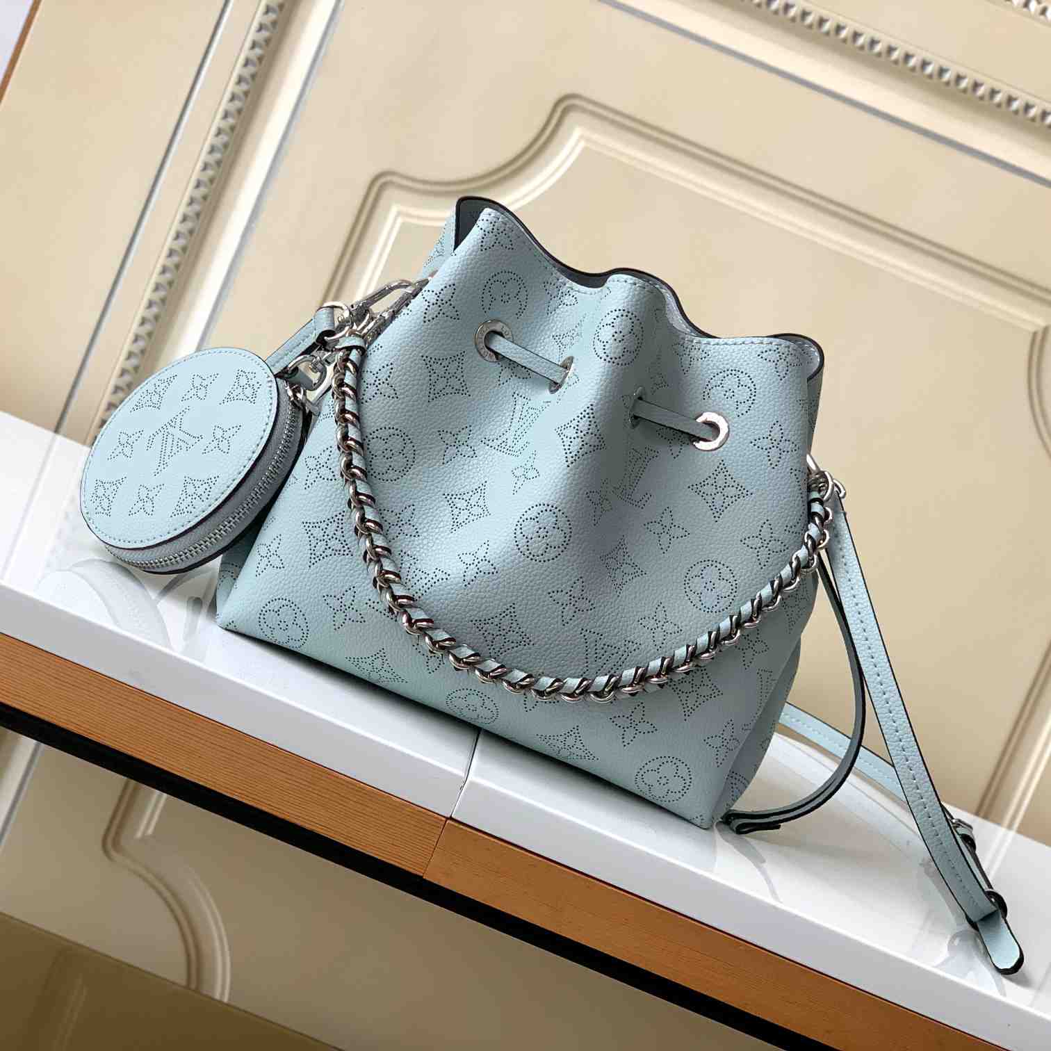 Louis Vuitton Bella Blue Denim Mahina  (19 x 22 x 14cm)    M22198 - DopestKickz