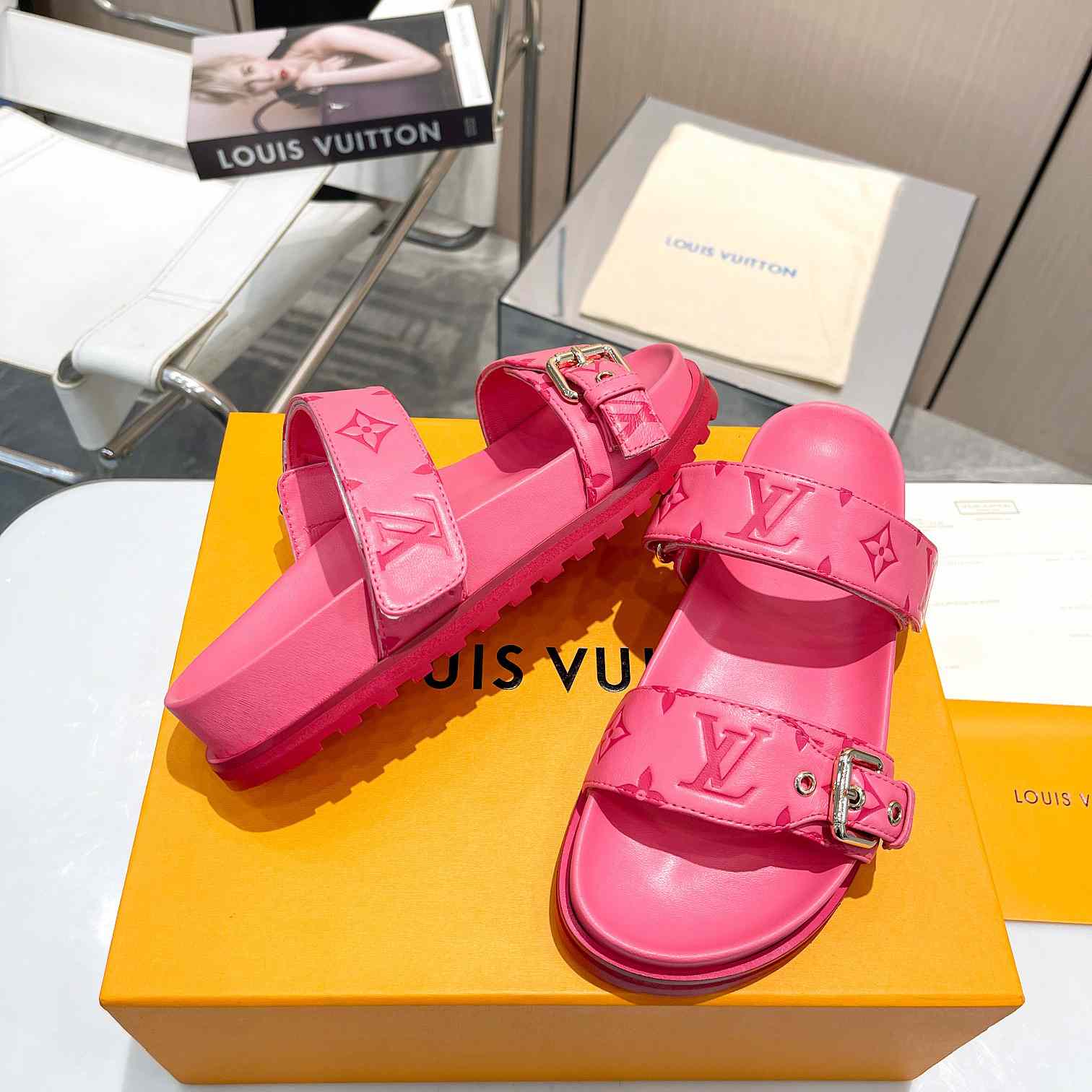 Louis Vuitton Bom Dia Flat Comfort Mule   1AB38P - DopestKickz