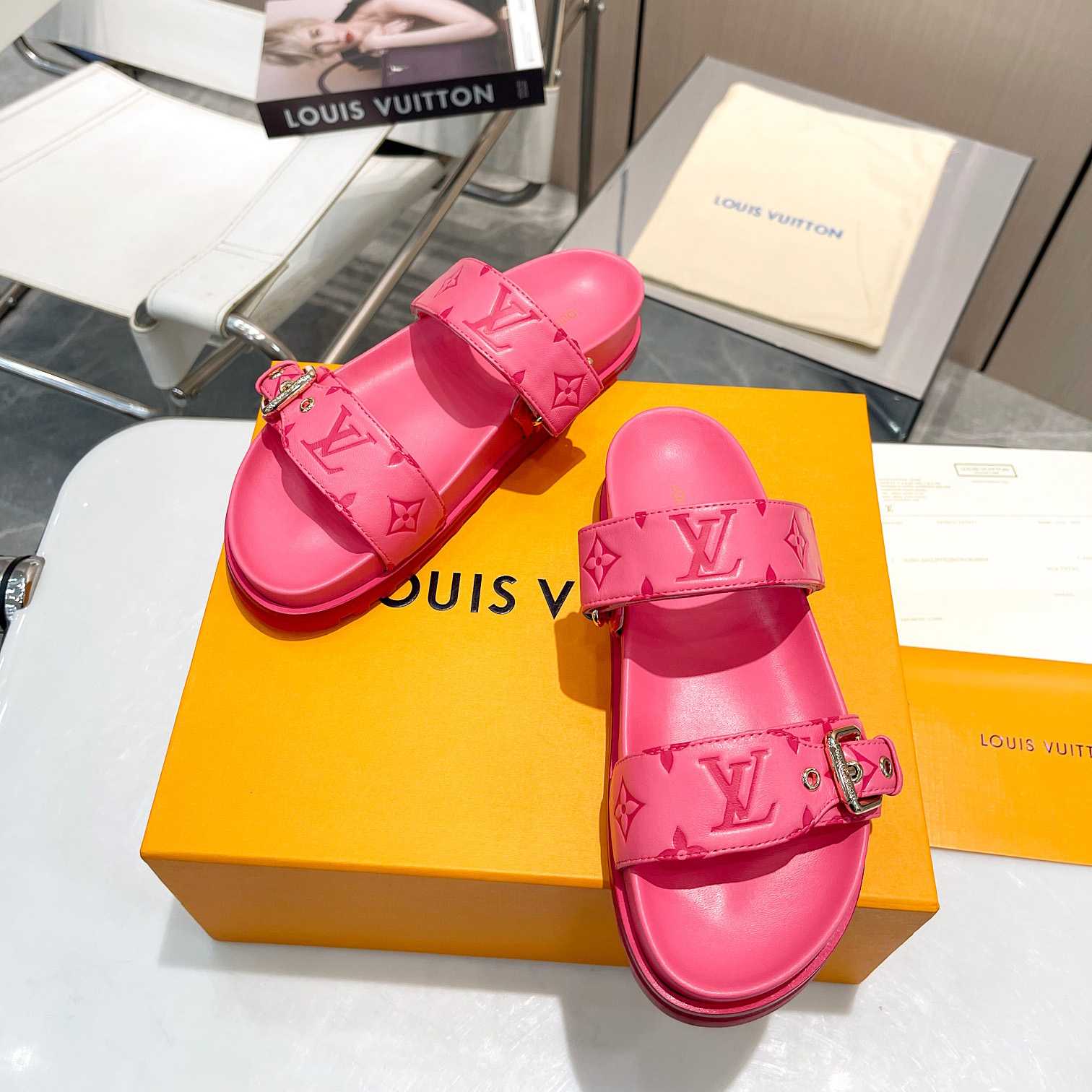 Louis Vuitton Bom Dia Flat Comfort Mule   1AB38P - DopestKickz