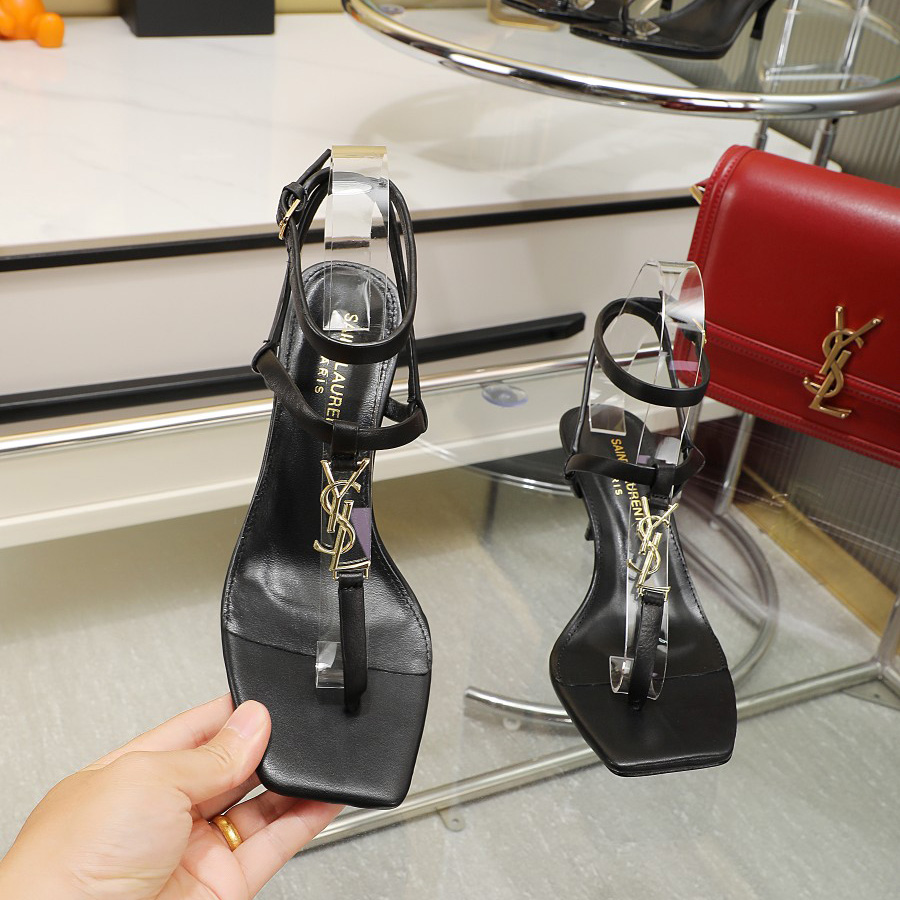 Saint Laurent Cassandra 65mm Leather Sandal    - DopestKickz