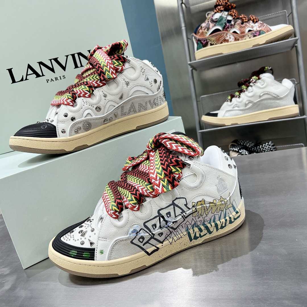 Lanvin Curb Lace Up Sneakers - DopestKickz
