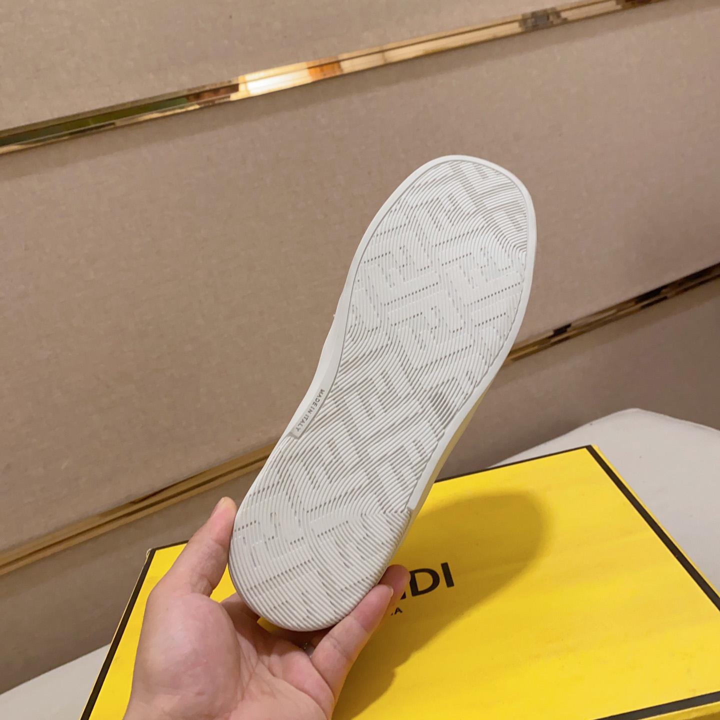 Fendi Step Gray Leather Low-tops Sneakers - DopestKickz