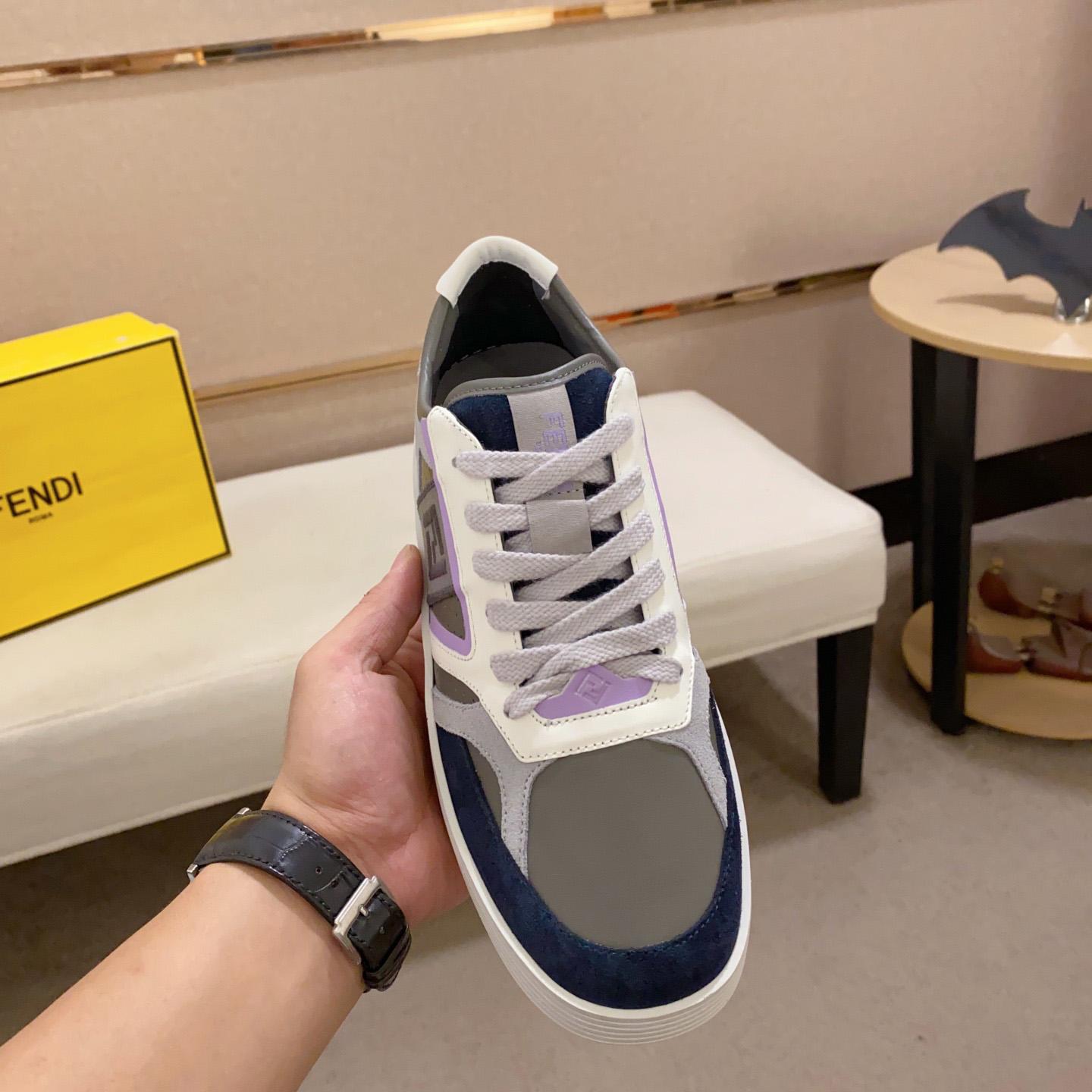 Fendi Step Gray Leather Low-tops Sneakers - DopestKickz
