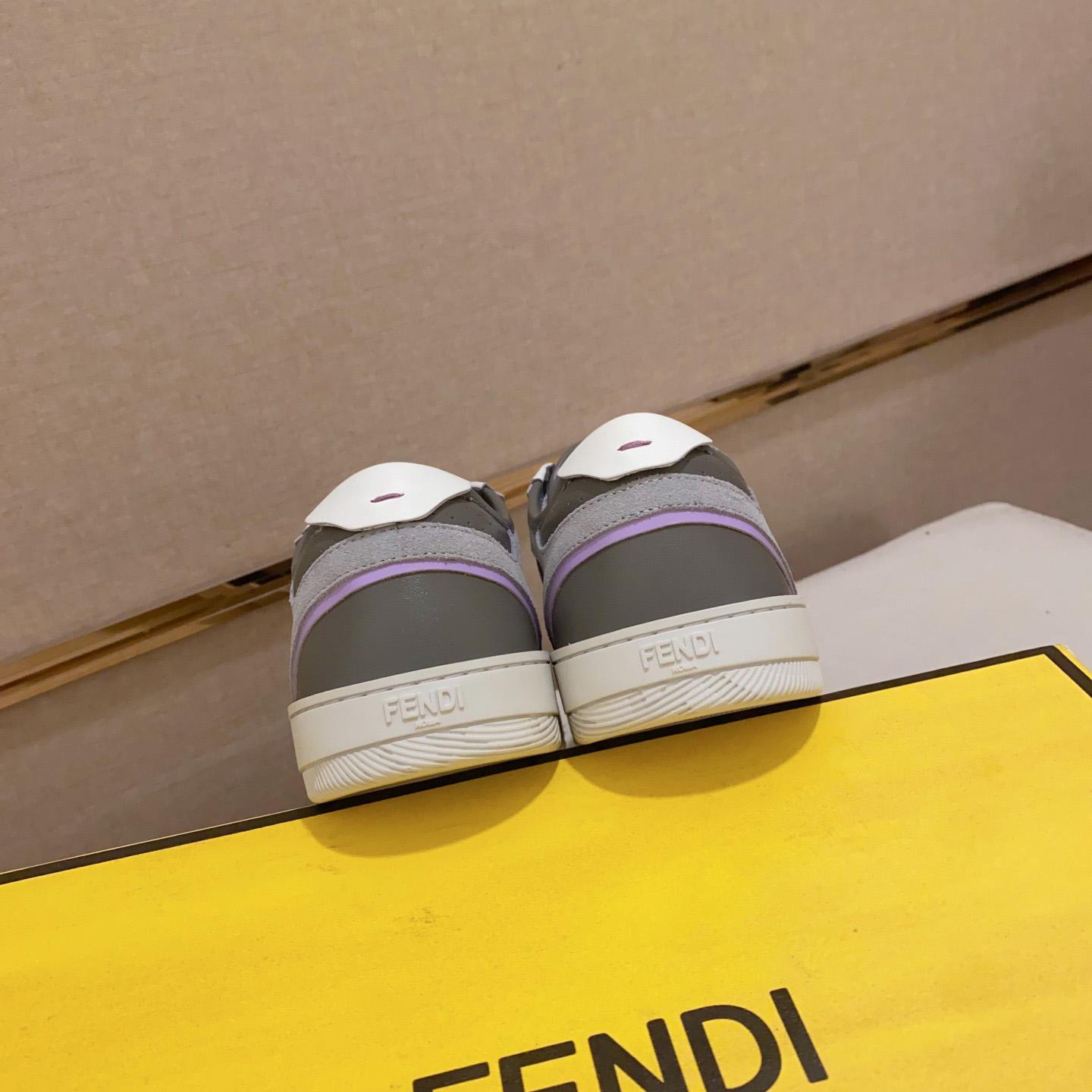 Fendi Step Gray Leather Low-tops Sneakers - DopestKickz