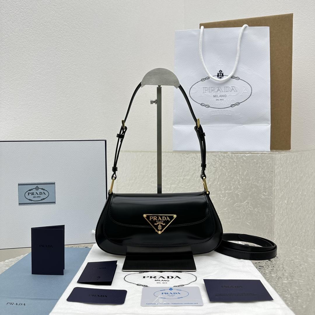 Prada Brushed Leather Shoulder Bag - DopestKickz