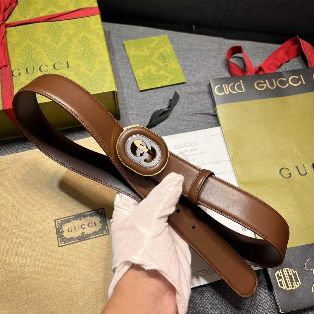 Gucci Belt With Interlocking G Buckle - DopestKickz