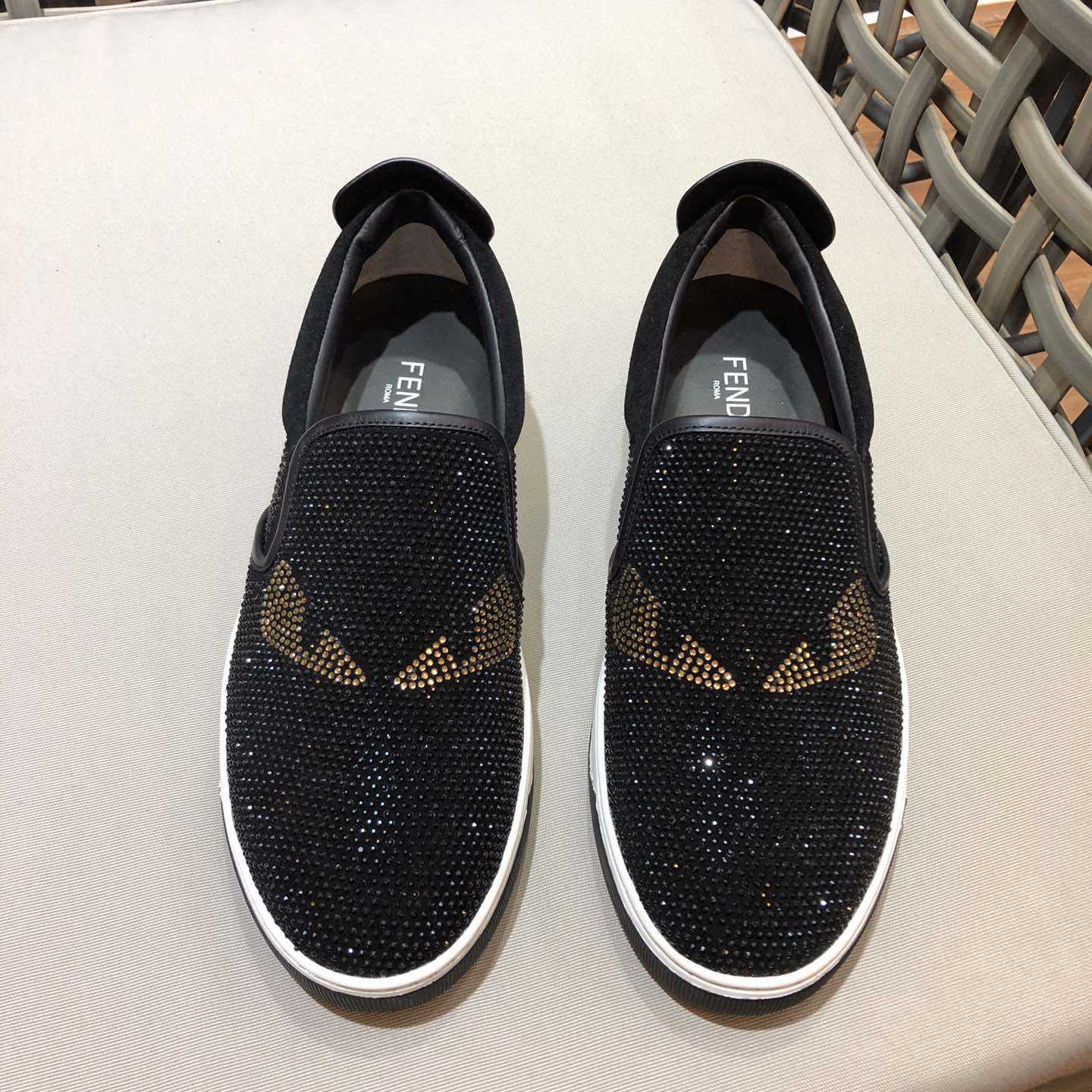 Fendi Men's Black Loafer Monster Eyes - DopestKickz