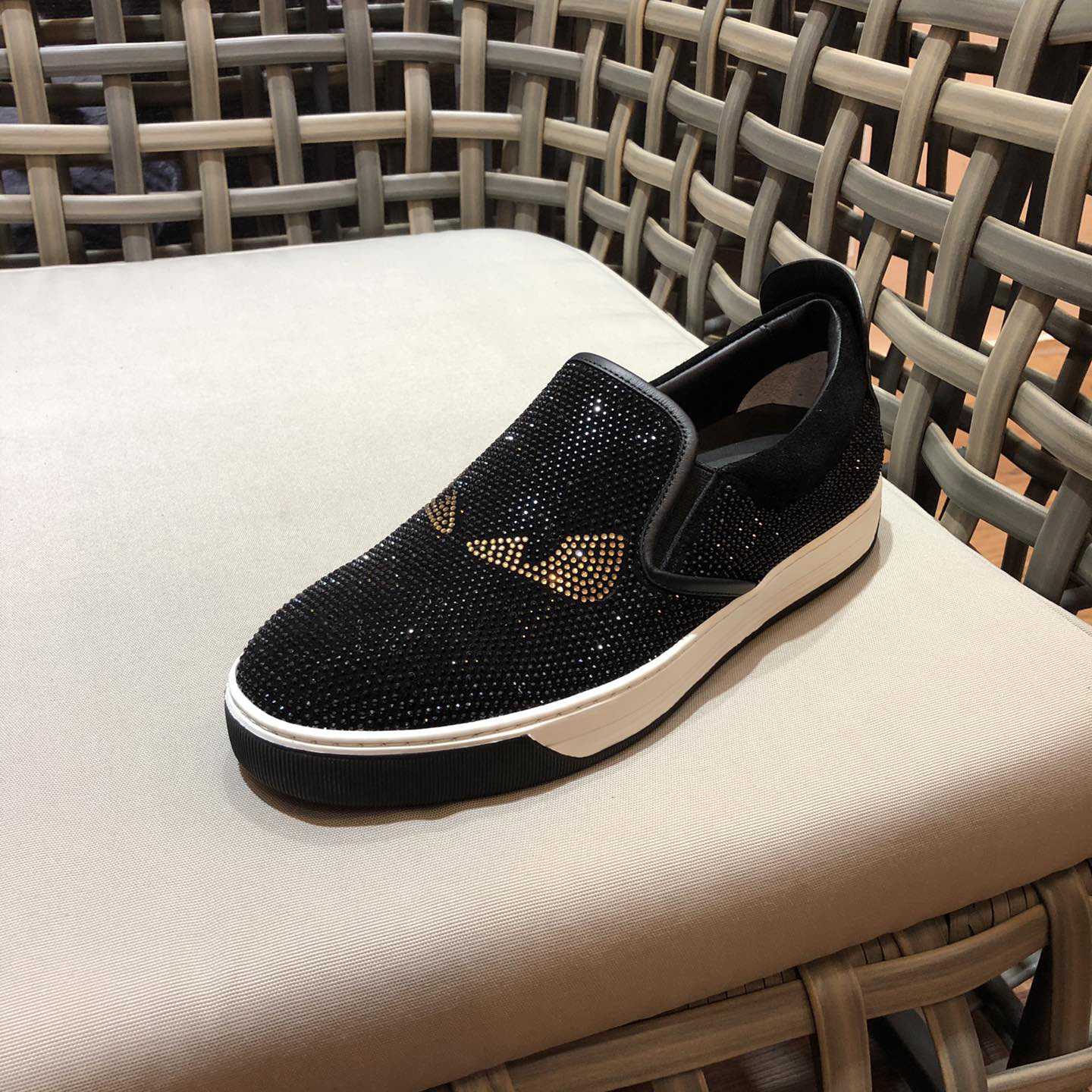 Fendi Men's Black Loafer Monster Eyes - DopestKickz