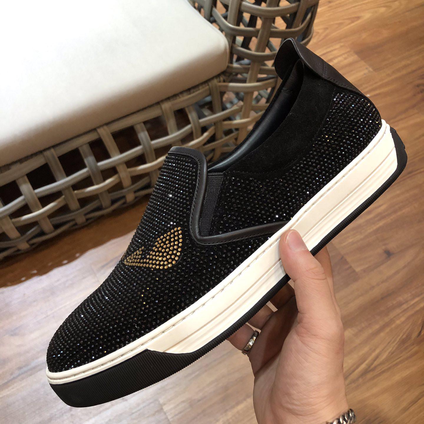 Fendi Men's Black Loafer Monster Eyes - DopestKickz