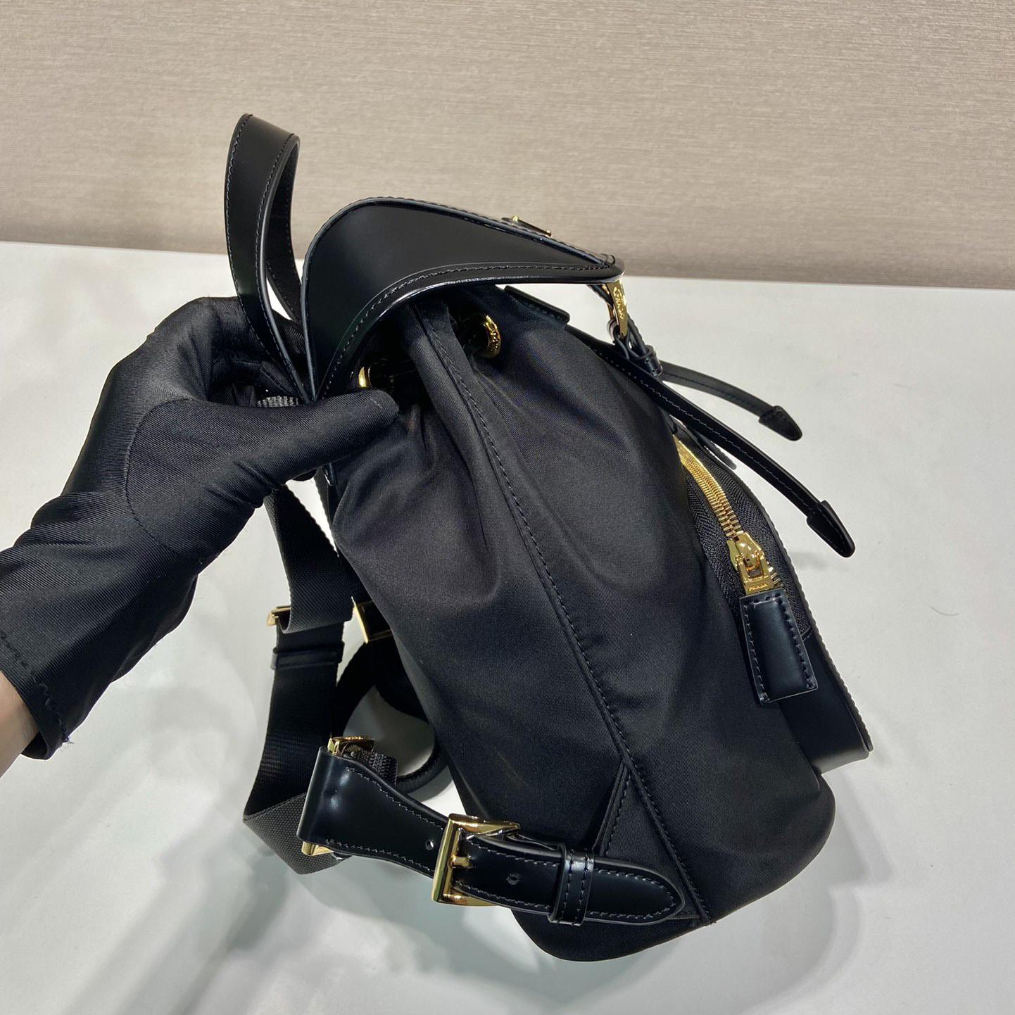 Prada Re-Nylon And Brushed Leather Backpack - DopestKickz