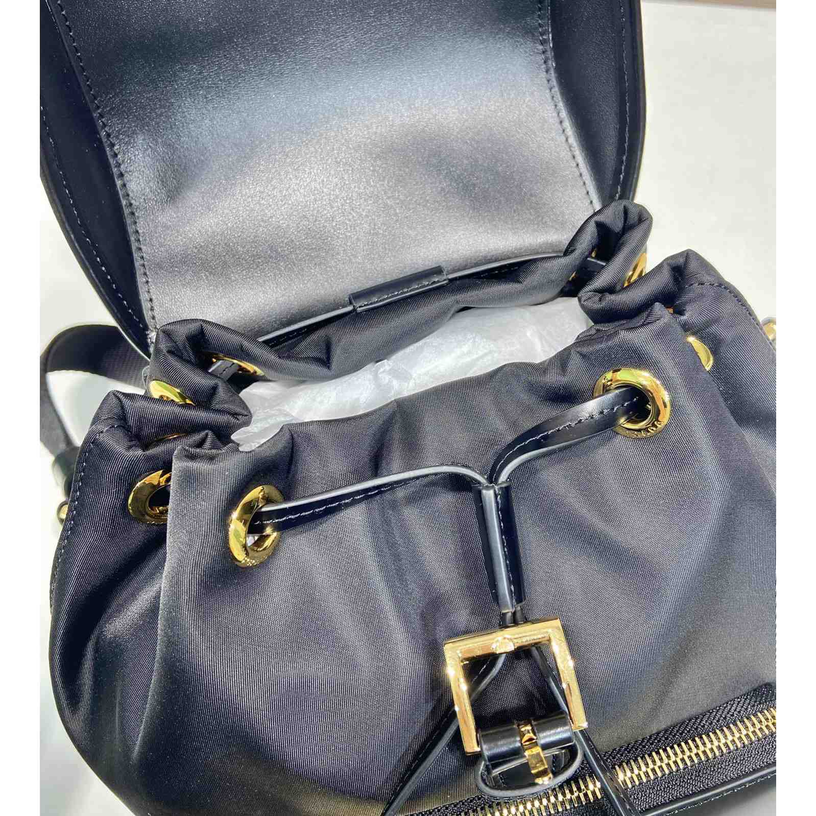 Prada Re-Nylon And Brushed Leather Backpack - DopestKickz