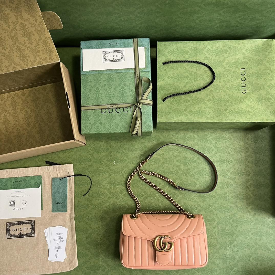 Gucci GG Marmont Small Shoulder Bag(26*15*7cm)   - DopestKickz