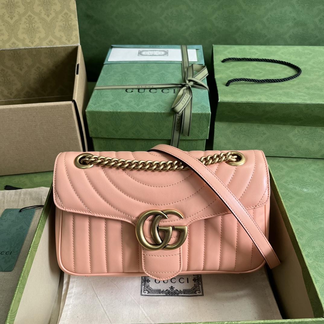Gucci GG Marmont Small Shoulder Bag(26*15*7cm)   - DopestKickz