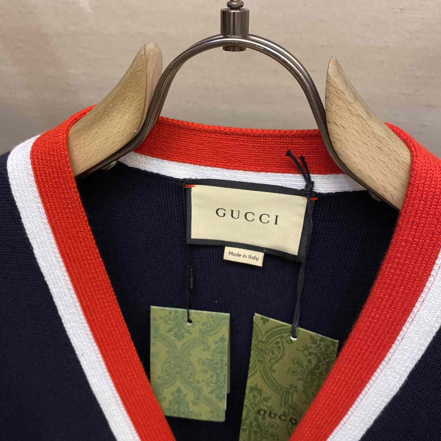Gucci Knit Wool Cardigan With Patch - DopestKickz