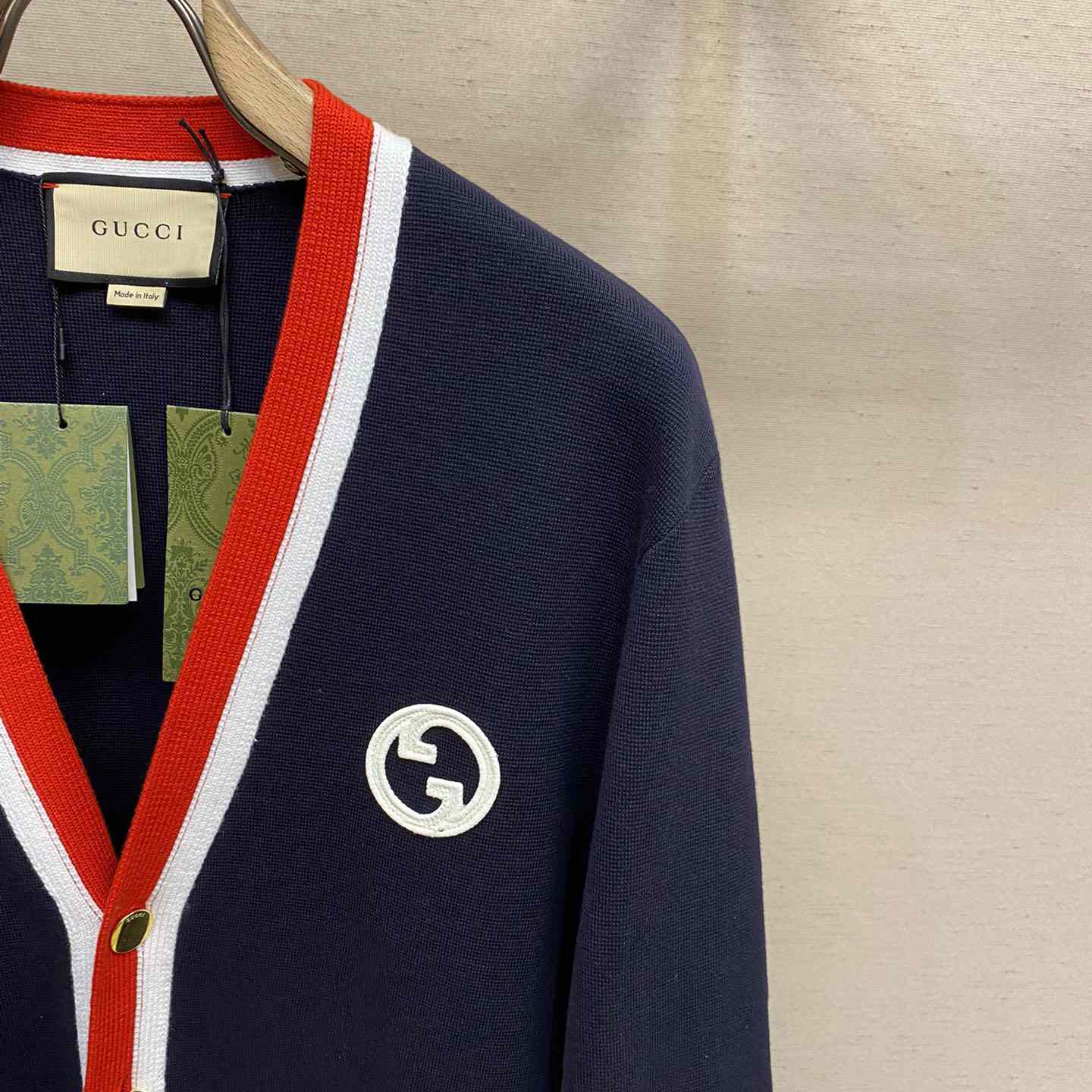 Gucci Knit Wool Cardigan With Patch - DopestKickz