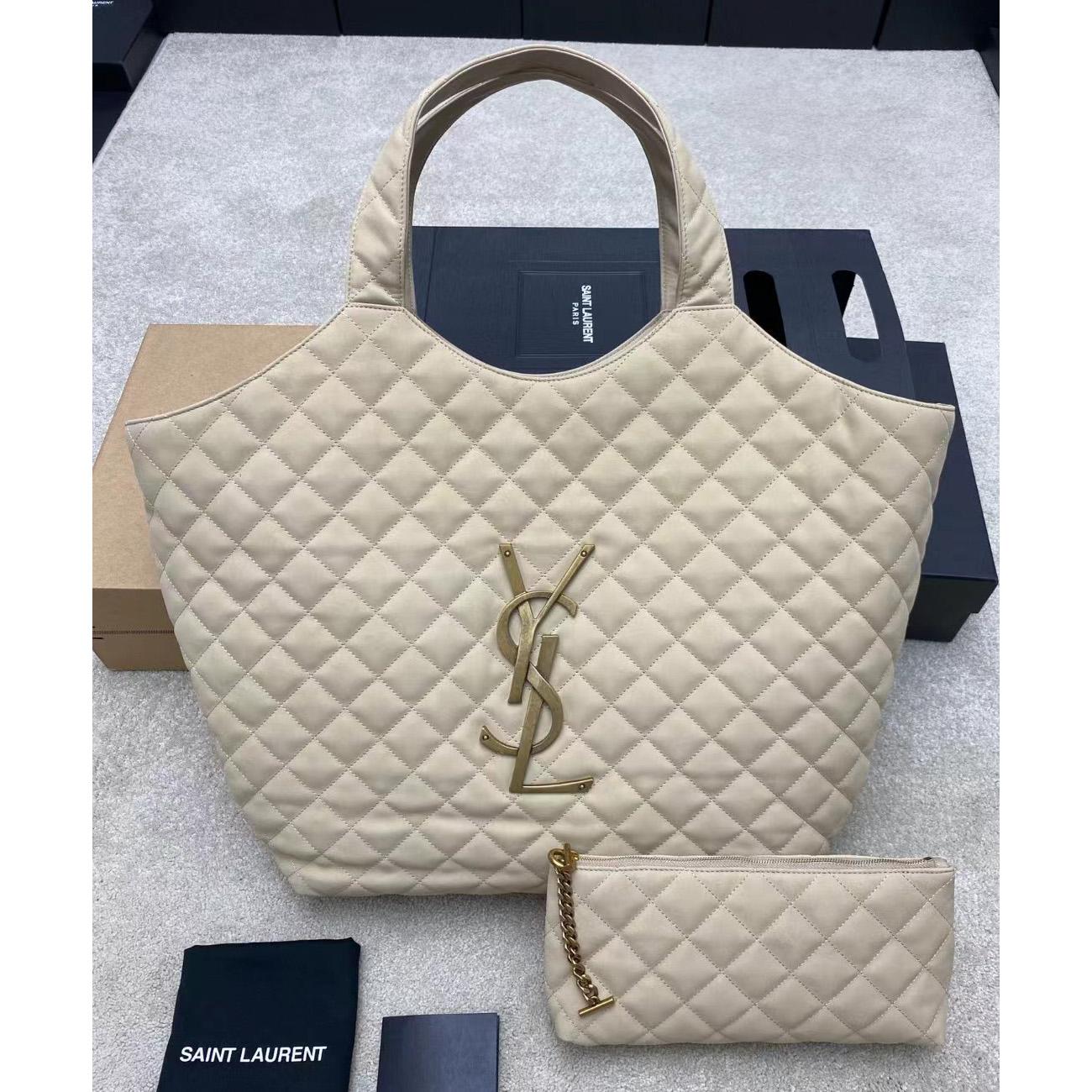 Saint Laurent Icare Extra large Embellished Quilted Leather Tote (58-34-8cm) - DopestKickz