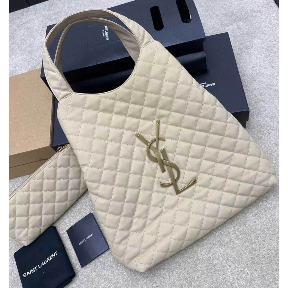 Saint Laurent Icare Extra large Embellished Quilted Leather Tote (58-34-8cm) - DopestKickz