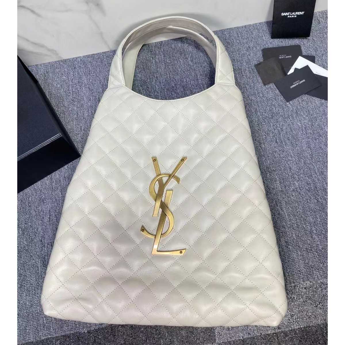 Saint Laurent Icare Extra large Embellished Quilted Leather Tote (58-34-8cm) - DopestKickz