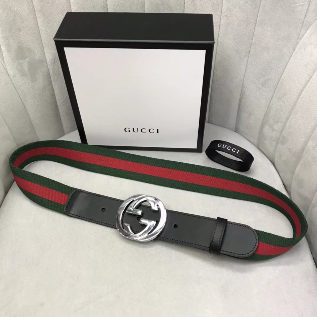 Gucci Web Belt With G Buckle - DopestKickz
