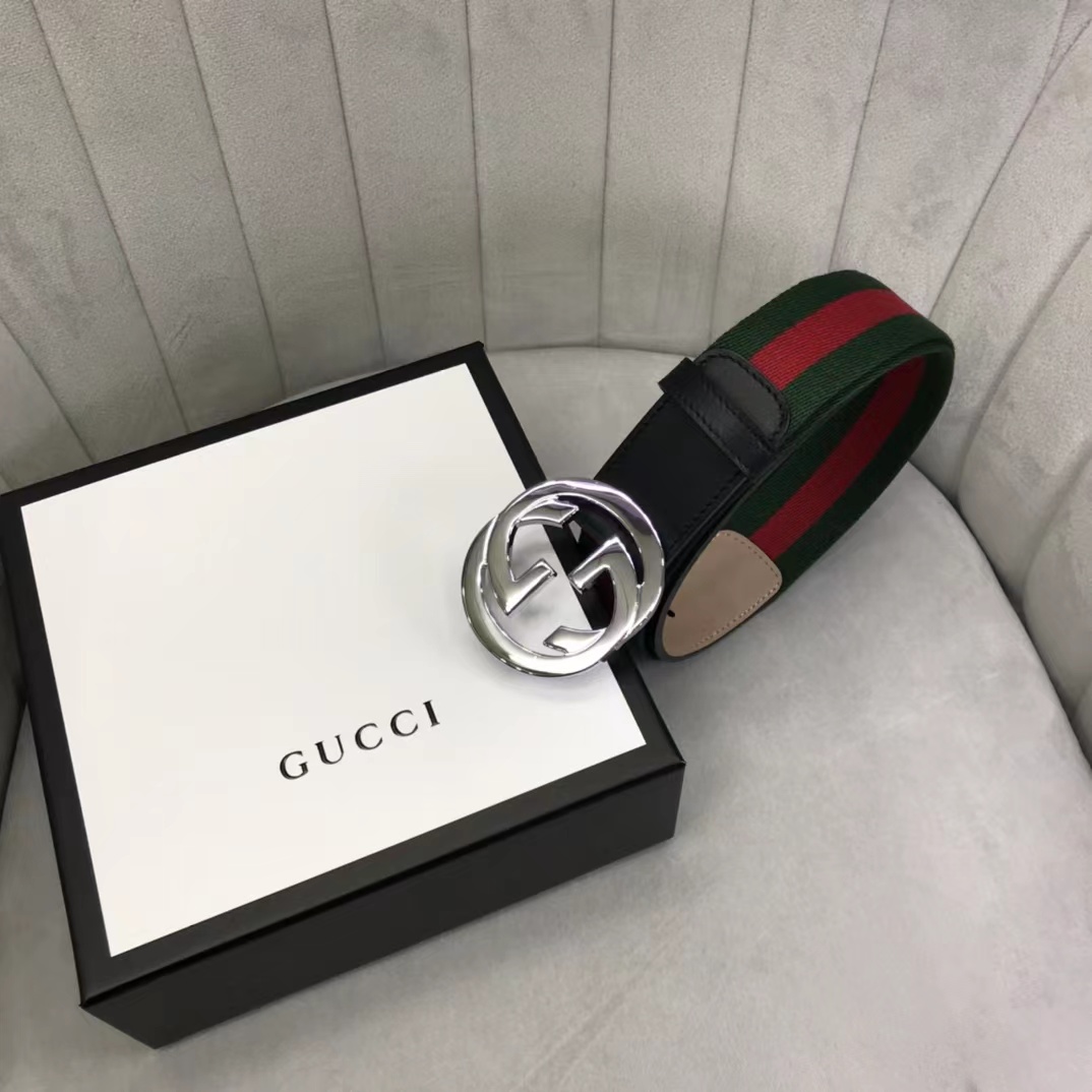 Gucci Web Belt With G Buckle - DopestKickz