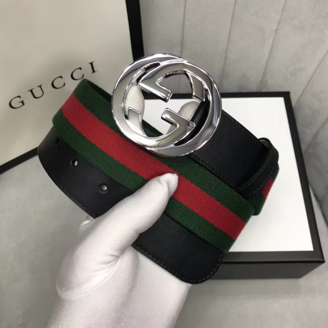 Gucci Web Belt With G Buckle - DopestKickz