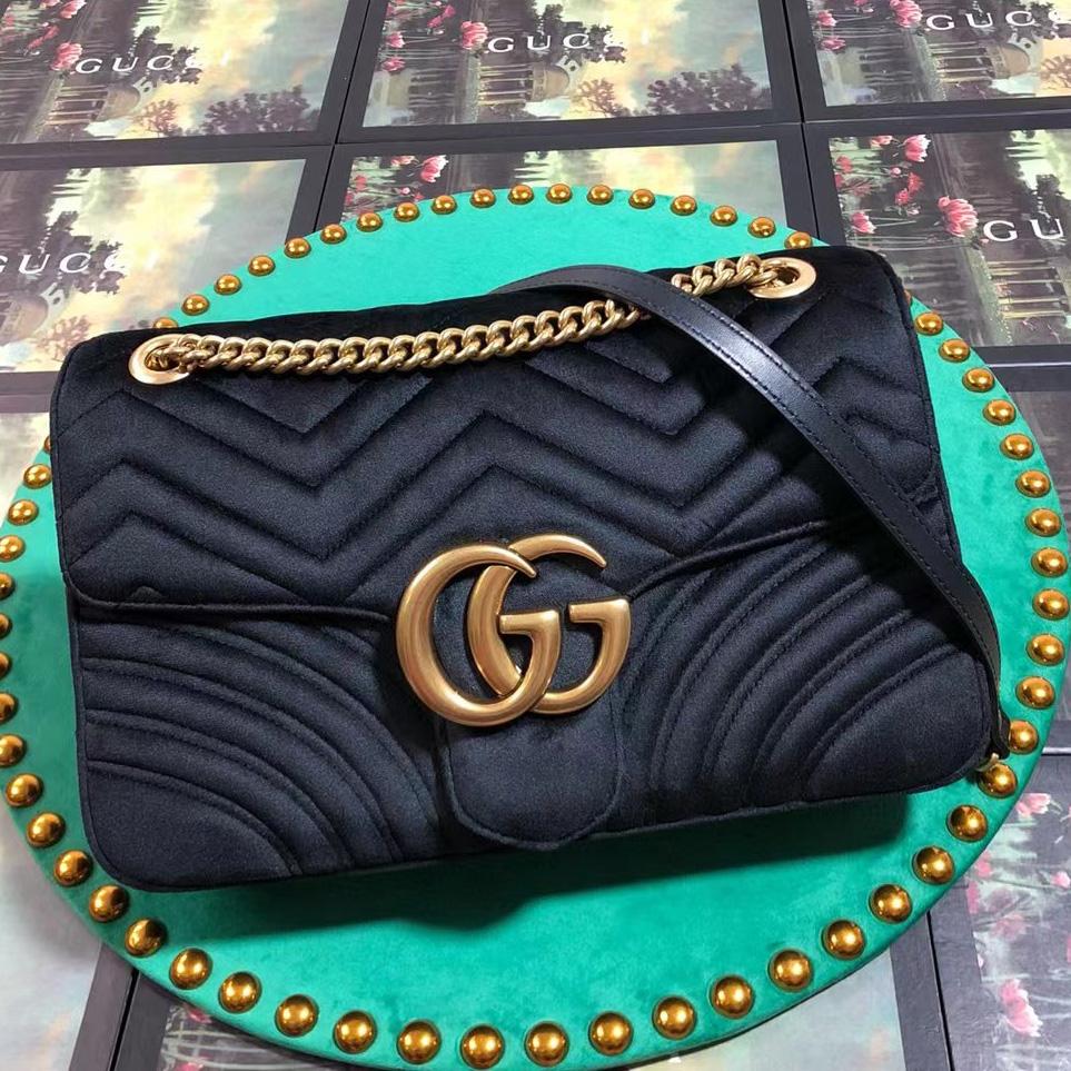 Gucci GG Marmont Medium Shoulder Bag(31-19-7CM)     443496 - DopestKickz