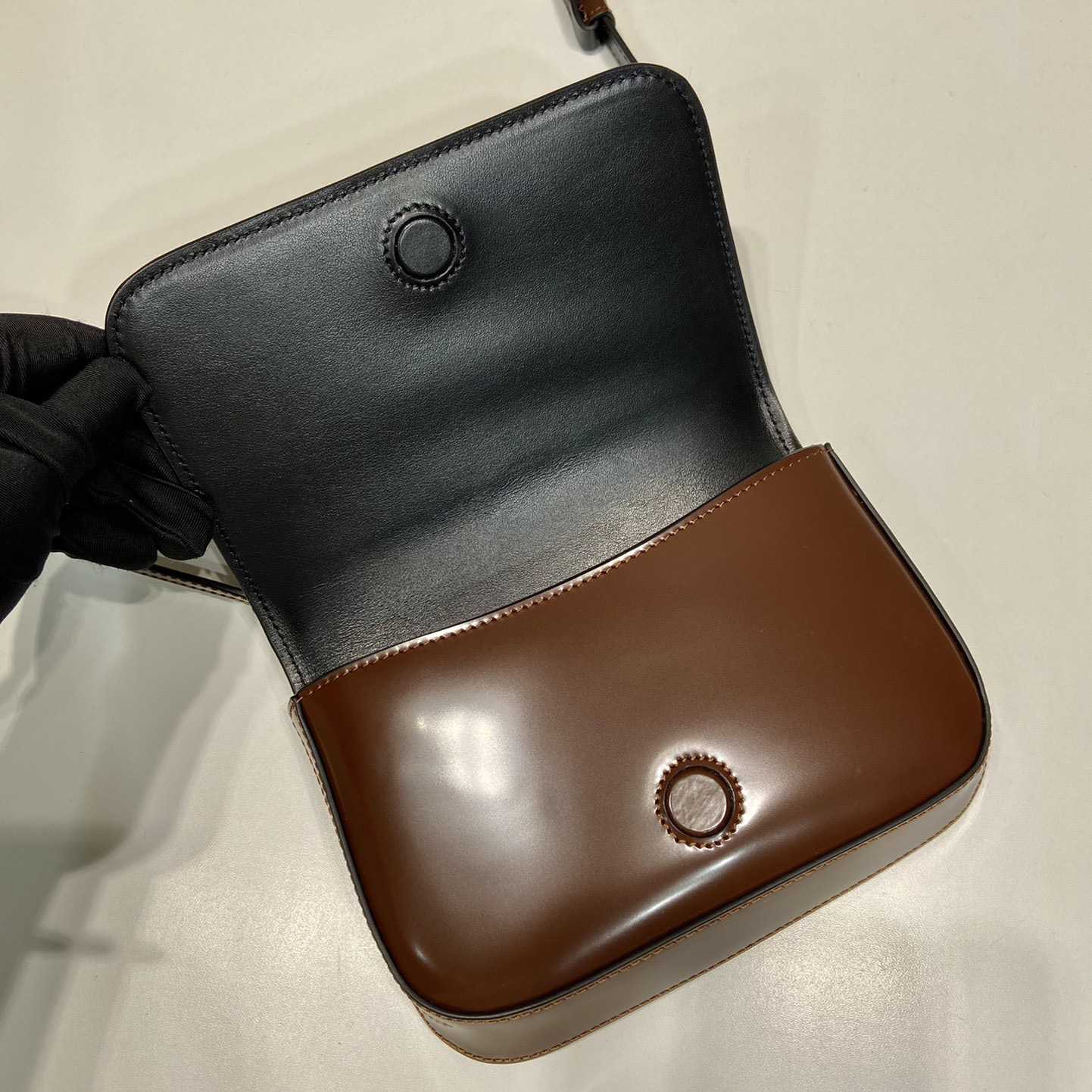 Prada Brushed Leather Mini-bag With Shoulder Strap - DopestKickz