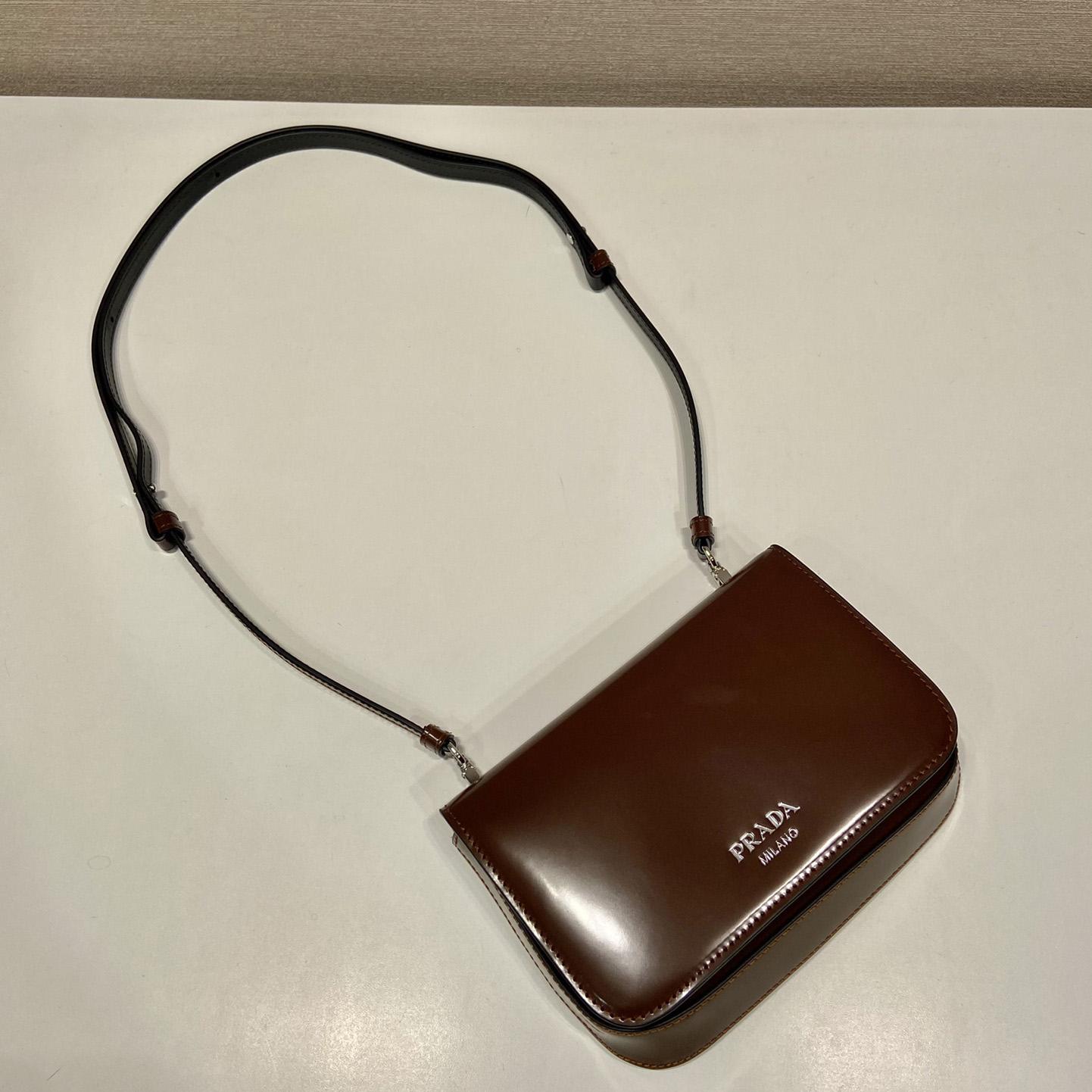 Prada Brushed Leather Mini-bag With Shoulder Strap - DopestKickz