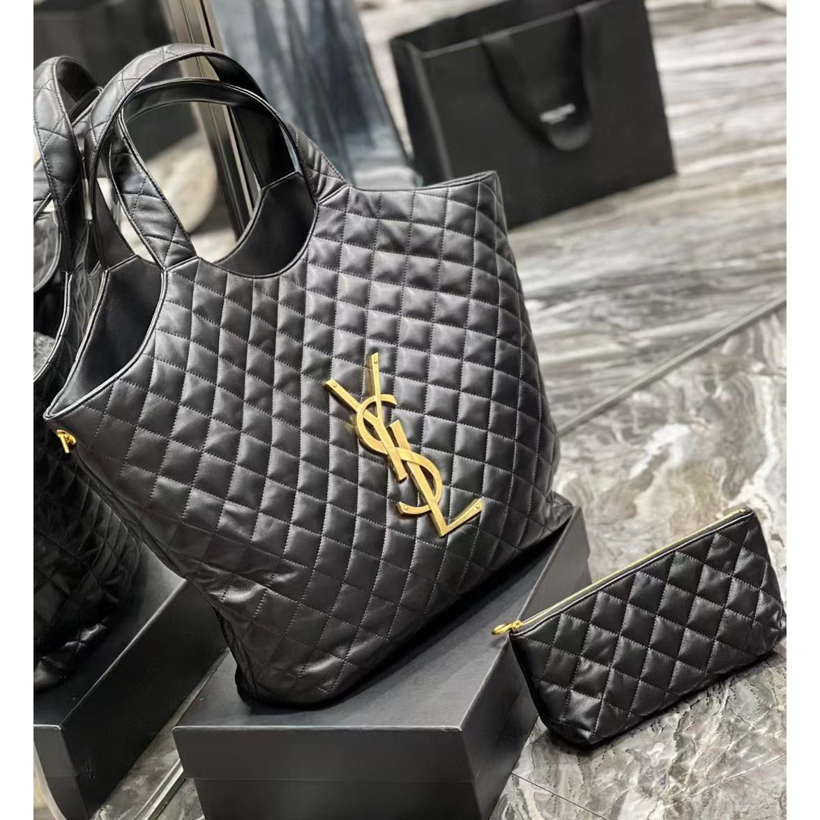 Saint Laurent Icare Extra large Embellished Quilted Leather Tote (58-34-8cm) - DopestKickz