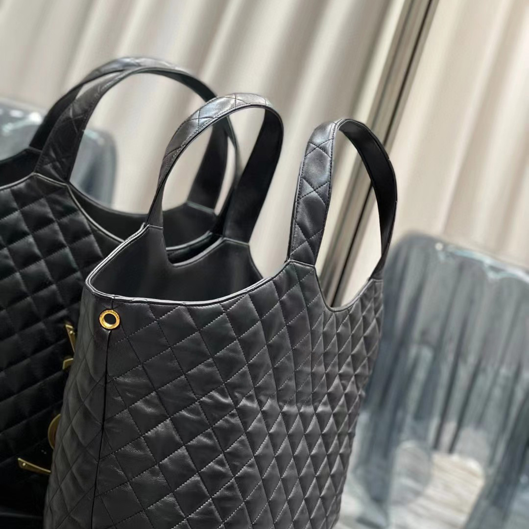 Saint Laurent Icare Extra large Embellished Quilted Leather Tote (58-34-8cm) - DopestKickz