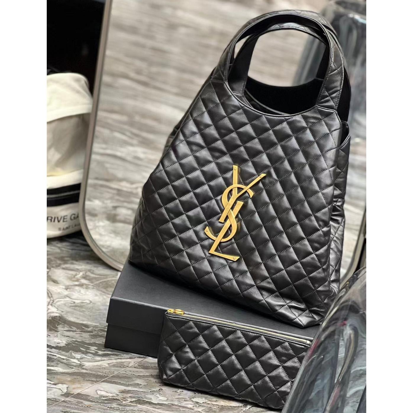 Saint Laurent Icare Extra large Embellished Quilted Leather Tote (58-34-8cm) - DopestKickz