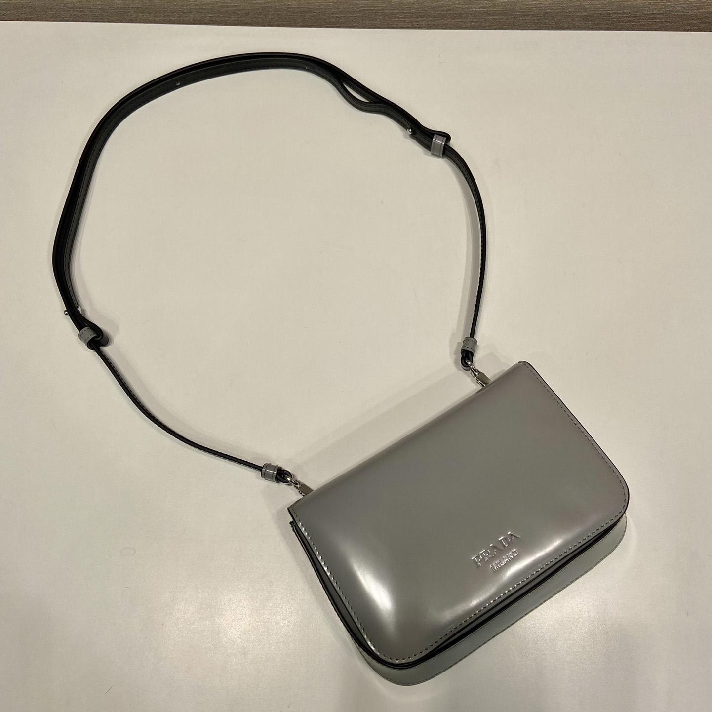 Prada Brushed Leather Mini-bag With Shoulder Strap - DopestKickz