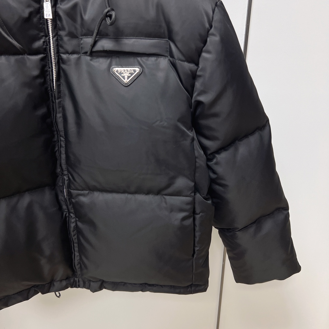 Prada Re-Nylon Gabardine Hooded Down Jacket - DopestKickz