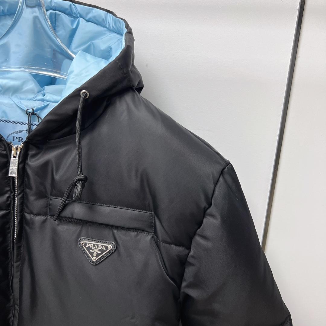 Prada Re-Nylon Gabardine Hooded Down Jacket - DopestKickz