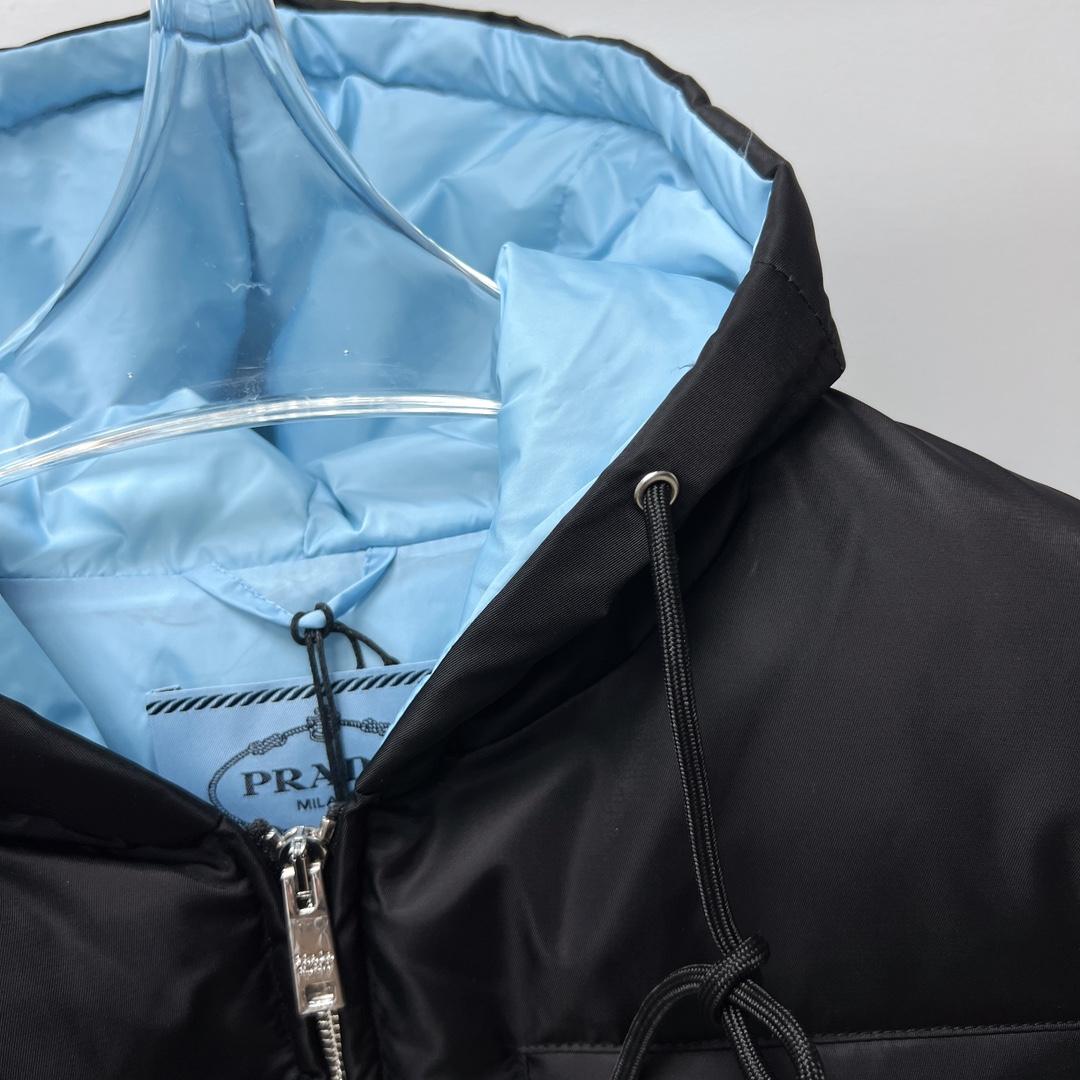 Prada Re-Nylon Gabardine Hooded Down Jacket - DopestKickz