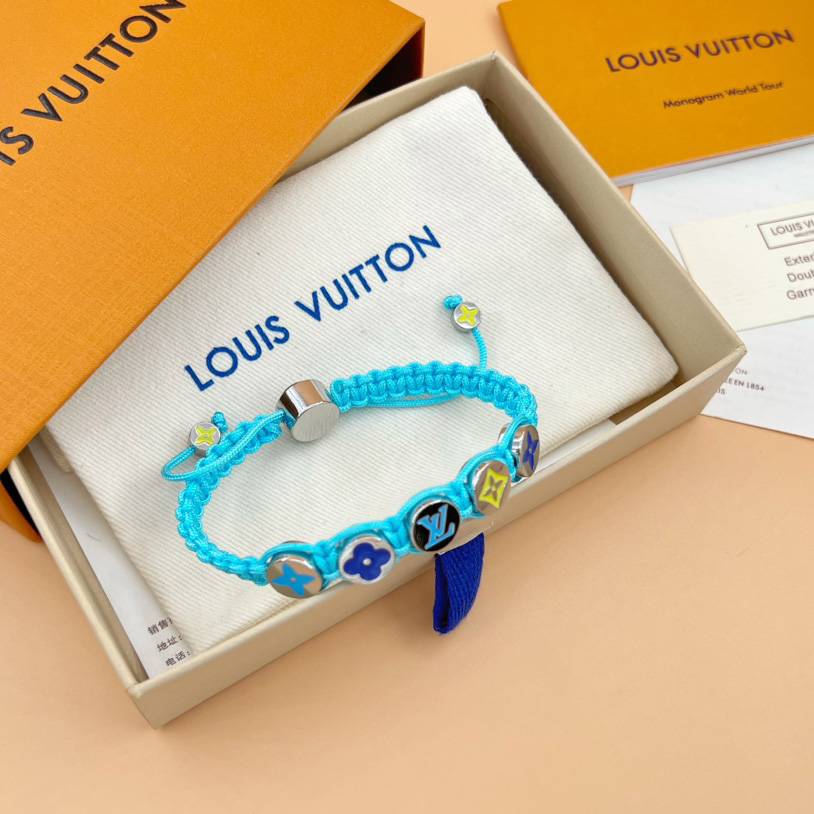Louis Vuitton Monogram Colors Braided Bracelet   M1088A - DopestKickz