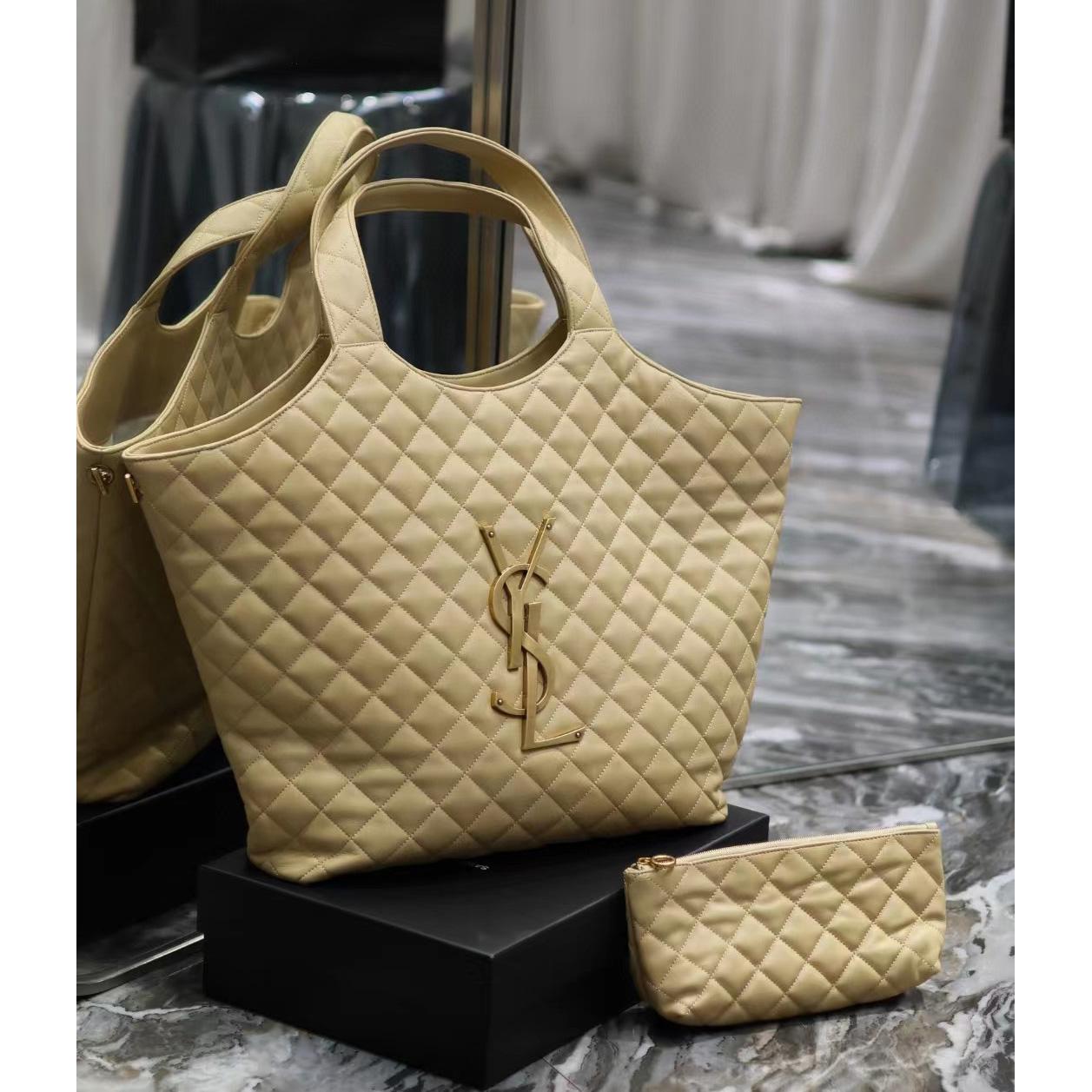 Saint Laurent Icare Extra large Embellished Quilted Leather Tote (58-34-8cm) - DopestKickz