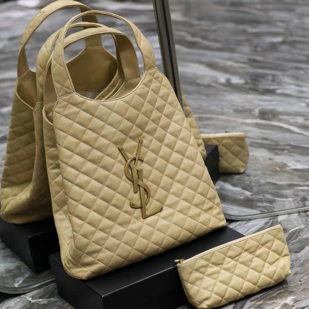 Saint Laurent Icare Extra large Embellished Quilted Leather Tote (58-34-8cm) - DopestKickz