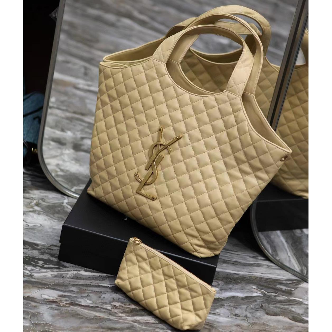 Saint Laurent Icare Extra large Embellished Quilted Leather Tote (58-34-8cm) - DopestKickz
